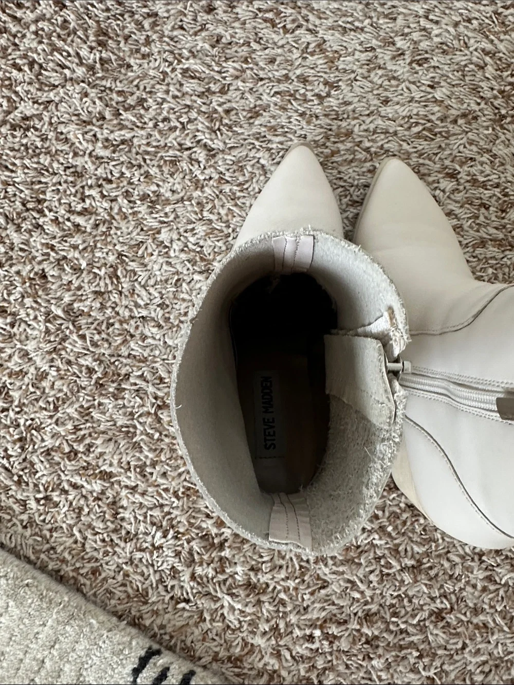Steve Madden Calabria Bone Pointed Toe Block Heel Ankle Boots Sz 8